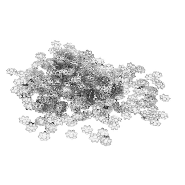Tapas de extremo de flor de hierro de 300 x 6/8 mm para collares y pendientes - Como se describe + Como Sillver 8mm