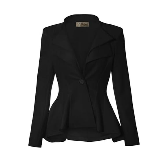 Hybrid & Company Blazer de Bureau à Double Encolure pour Femmes JK43864 1073T Noir Xlarge