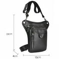 thumbnail image 7 of Men\'s Leather Leg Pouch Bag Motorcycle Waist Pack Outdoors Carrying Pouch Black, 7 of 7