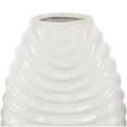 thumbnail image 4 of DecMode 4"W, 11"H Dimensional Ribbed White Ceramic Vase with Varying Shapes, Set of 3, 4 of 13