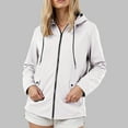 thumbnail image 2 of YDFCWXW Women's Softshell Jacket, Warm Jacket Light Hooded Windproof Windbreaker Coat for Outdoor Hiking White, XL, 2 of 6