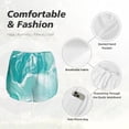 thumbnail image 4 of Pofeuu Teal Turquoise 1 Print Women's Athletic Shorts Running Workout Shorts Tummy Control Quick Dry Gym Shorts with Pockets Double layer sports shorts-Small, 4 of 7