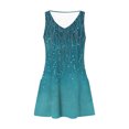 thumbnail image 4 of Vestido Corto para Mujeres Verano sin Mangas Cuello en V, Impresión de Moda con Bolsillos, Poliéster de Algodón Casual, 4 of 9