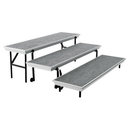 National Public Seating Three-Level Trans-Port Choral Risers and Guard Rails