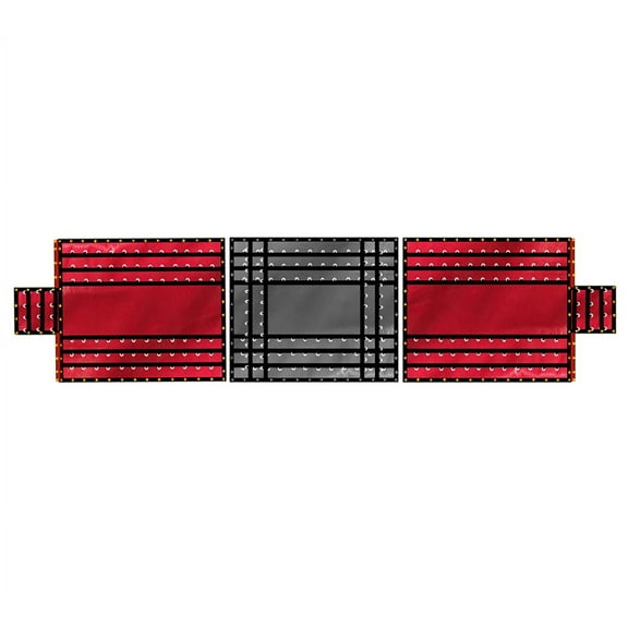 24' x 18' Flatbed Trailer 14 Oz Lightweight 3 Piece Lumber Tarp w/ 8 FT Drop - Heavy Duty Red/Black Vinyl Waterproof Tarp for Truck/Trailers to Protect Cargo from Wind, Rain, Snow & Sun