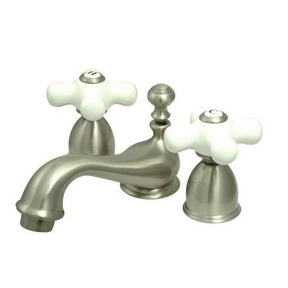 Kingston Brass KS3958PX Restoration Mini-Widespread Bathroom Faucet, Brushed Nickel