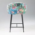 thumbnail image 4 of Benjara 26 Inch Counter Stool Chair, Botanical Floral Print Blue Velvet, Black Legs, 4 of 5