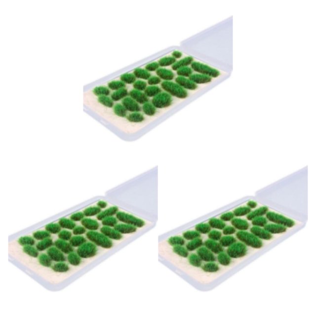 pitrice 25x Simulation Cluster Green Grass for Train Scenery Decor Accessory Green 6mm 3Set