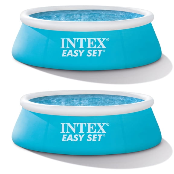 Intex 6ft x 20in Easy Set Inflatable Above Ground Swimming Pool, Blue (2 Pack)