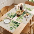 thumbnail image 5 of Spring Leaf Placemats Set of 6, Vintage Sage Green Eucalyptus Leaves Country Linen Texture Non-Slip Place Mats Washable Table Mats for Kitchen Dining Table Decorations Indoor/Outdoor, 5 of 9