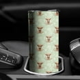 thumbnail image 3 of 20oz Green Highland Cow Flower Pattern Skinny Tumblers Stainless Steel Tumbler with Lid and Straw,Vacuum Insulated Double Wall Travel Tumbler Cups with Cleaning Brush for Coffee,Tea, 3 of 6