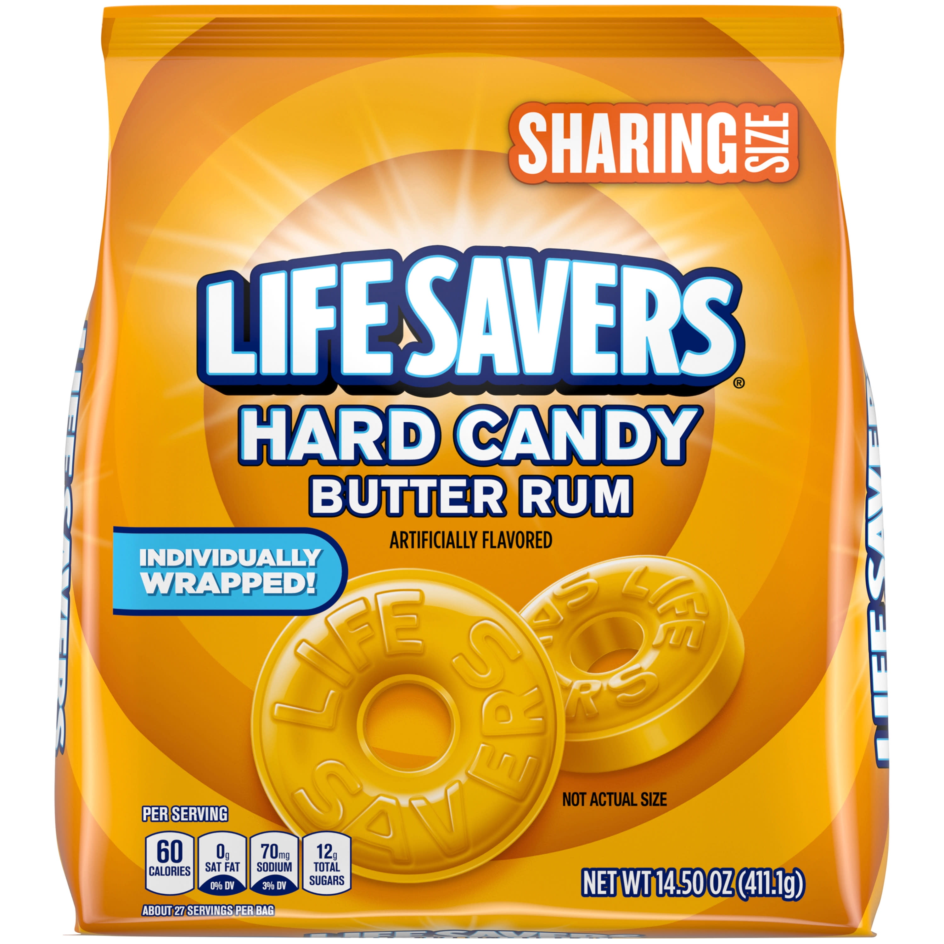 Life Savers Butter Rum Hard Candy Individually Wrapped, Sharing Size