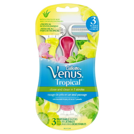 Gillette Venus Tropical Disposable Women's Razors - 3 (Best Razor For Shaving Scrotum)