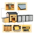 thumbnail image 7 of Pefilos 118" Outdoor Large Chicken Coop, Wooden Hen House with Pull-out Tray, Runs and Chicken Nesting Box Rabbit Hutch Bunny Cage, Yellow, 7 of 7