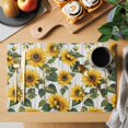 thumbnail image 2 of Summer Sunflower Placemats Set of 12, Retro Floral Wood Grain Non-Slip Place Mats Washable Table Mats for Kitchen Dining Table Decorations Indoor/Outdoor, 2 of 9
