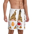 thumbnail image 2 of Fuzoiu Christmas Gnomes In Leopard Print Pajama Shorts for Men, Men's Pajama Bottoms,Mens Lounge Sleepwear,Pajama Pants with Pocket-4X-Large, 2 of 6