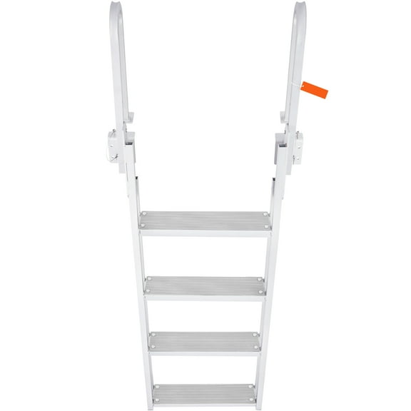 VEVOR Aluminum Dock Ladder Flip-Up Boat Dock Ladder 4 Steps with 350lbs Load