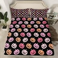 thumbnail image 2 of Manfei 3D Gothic Pumpkin Twin Sheet Sets, Black Orange Twin Fitted Sheet, Happy Halloween Flat Sheet, Microfiber Bedroom Decor, 3 Pieces, 2 of 7