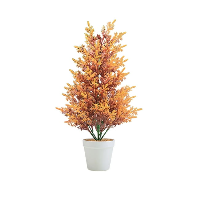 Christmas Tree Decorations,Simulation Small Pinaster Cedar Tree 19.68in High Multicolor,Artificial Bonsai Potted Plant for Living Room,Small Christmas Tree