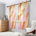 thumbnail image 7 of Pink and Orange Print Semi Sheer Curtains 2 Panels Faux Linen Voile Sheer Drapes for Office Living Room 63x42in, 7 of 7