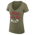 thumbnail image 2 of Women's G-III 4Her by Carl Banks Green Minnesota Wild Super-Slim Fit Lightweight City Graphic V-Neck T-Shirt, 2 of 3