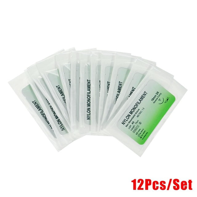 Kit de práctica de sutura de Hilo de monofilamento de nylon Tmvgtek 75 cm 12 piezas