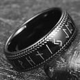 thumbnail image 5 of 8mm Viking Rings for Men Black Mens Tungsten Carbide Ring Wedding Band Dome Norse Rune Ring Comfort Fit Size 7-12, 5 of 6