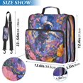 thumbnail image 3 of Water-Resistant 3-Ring Binder Organizer with Multiple Pockets Zipper Binder Bag for Office Astronaut and Colorful Flowers, 3 of 8