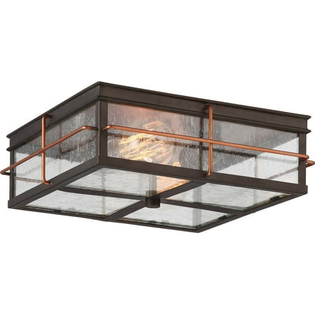

Outdoor Wall Sconces 2 Light With Bronze with Copper Accents Finish A19 Incandescent 12 inch 120 Watts