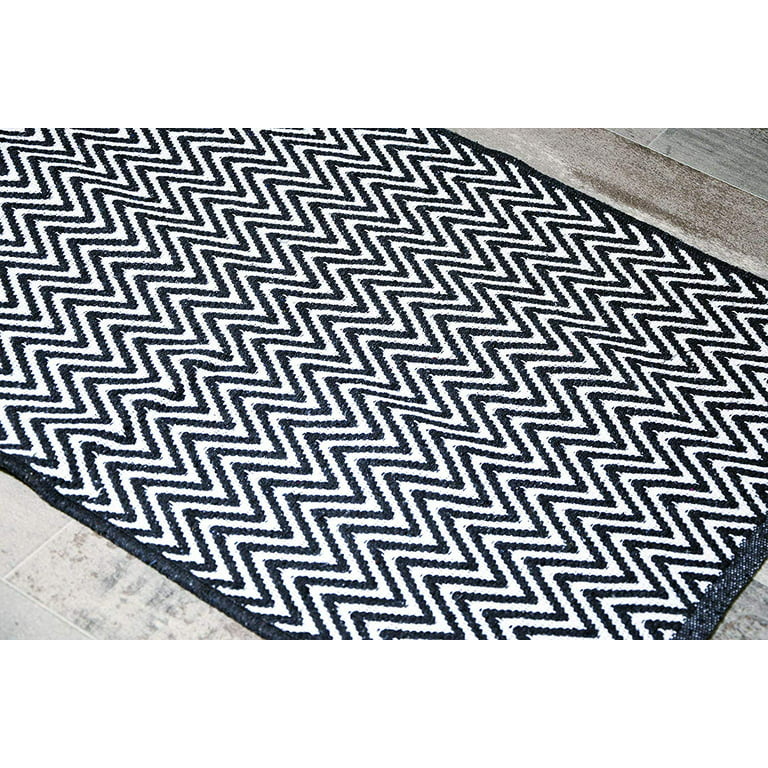 Gray & White Cotton Door mat Rug Indoor Outdoor - 2x3' Zig Zag Entranc –  MystiqueDecors By AK