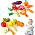 thumbnail image 3 of Kitchen Toy 1 Set Kitchen Toy Portable Interesting Creative Smooth Surface Colorful Realistic Safe Pretend Play House Wooden Cut Vegetable Toy Birthday Gift, 3 of 6