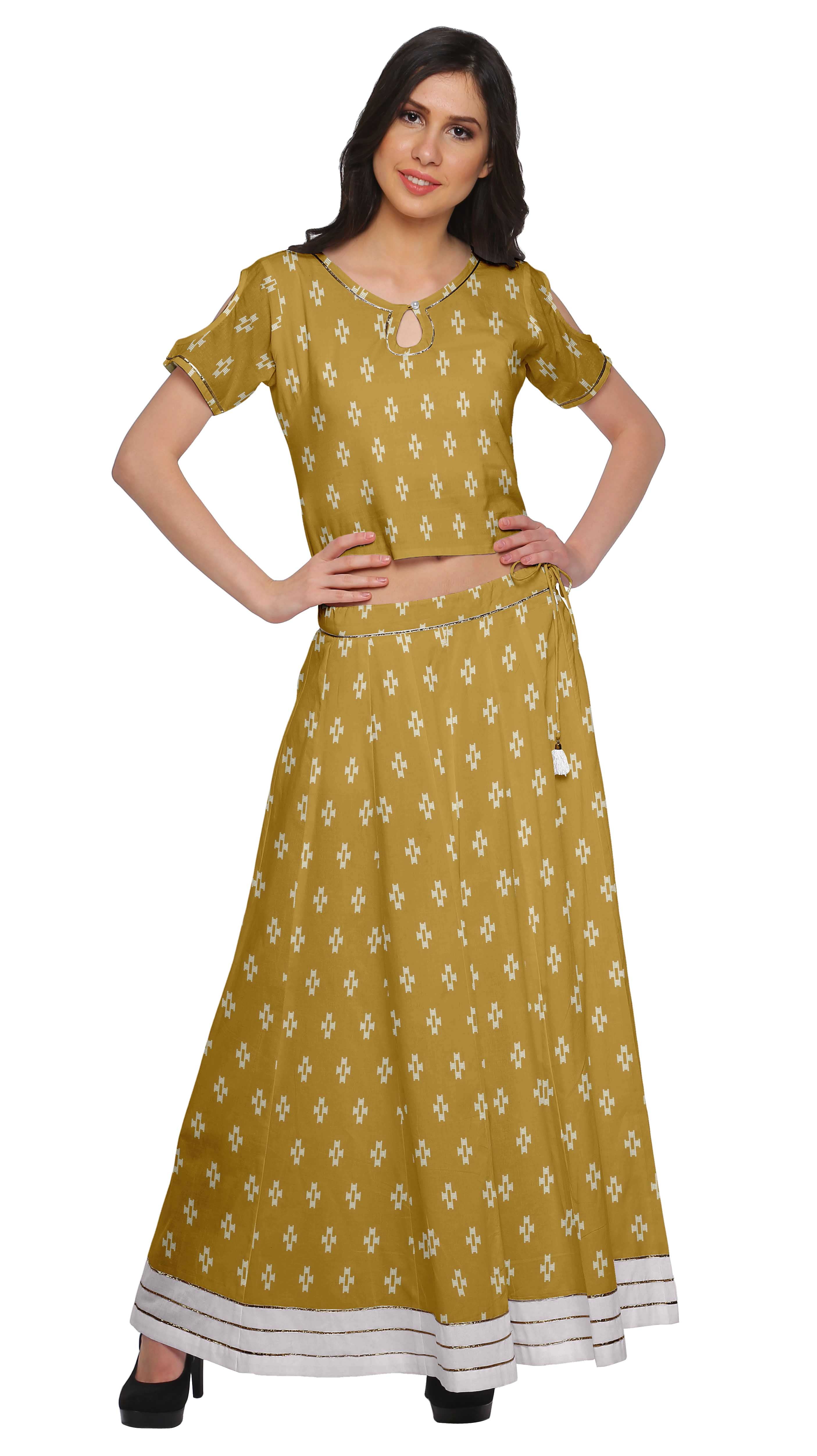 Girls Ethnic Top and Skirt Set
