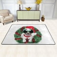 thumbnail image 2 of SKYSONIC Xmas Wreath Dog Non-Slip Area Rug, Merry Christmas Floor Carpet Comfort Floor Mats Decor for Indoor Front Porch,Living Room, Bedroom,Kitchen,72"x48", 2 of 5