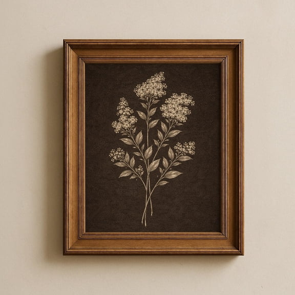 Sepia Floral Wall Art Print Moody Cottagecore Home Decor