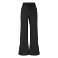 thumbnail image 4 of Ashirexll Casual Pants for Women, Wide Leg Pants Woman, Ladies Summer Comfortable Casual Pants Solid Color Mid Waist Drawstring Wide Leg Pants with Pockets, 4 of 7