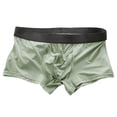 thumbnail image 2 of zeranth Mid-Rise Elastic Waistline Men Panties Simple Patchwork Color U Convex Shorts Briefs, 2 of 7