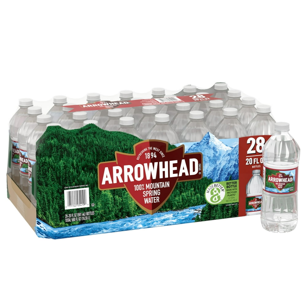 ARROWHEAD Brand 100 Mountain Spring Water, 20ounce plastic bottles