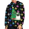thumbnail image 2 of DISNIMO Christmas Tree Pug Hoodie for Kids Paw Print Hoodies Pullover for Boys Long Sleeve Sweatshirt for Children Fall Clothes Hoodies Teen Boy Hoodies 14-16 Clothing Hoodie Girls Sweatshirts, 2 of 7