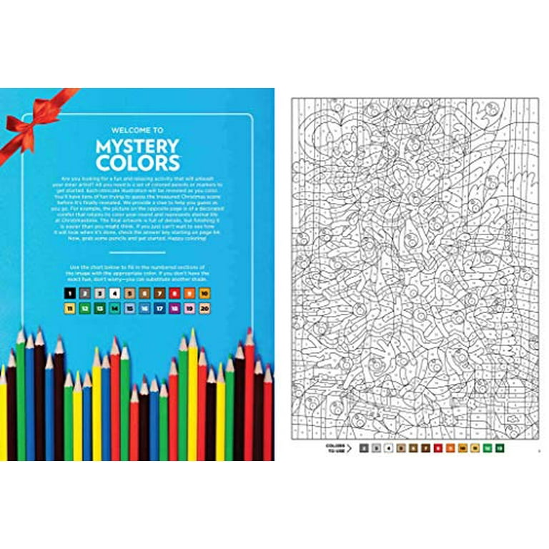Mystery colors creative color by number & discover magic: Stress Relieving  Patterns Color by Number Adult Coloring Book Mystery Color (Paperback)