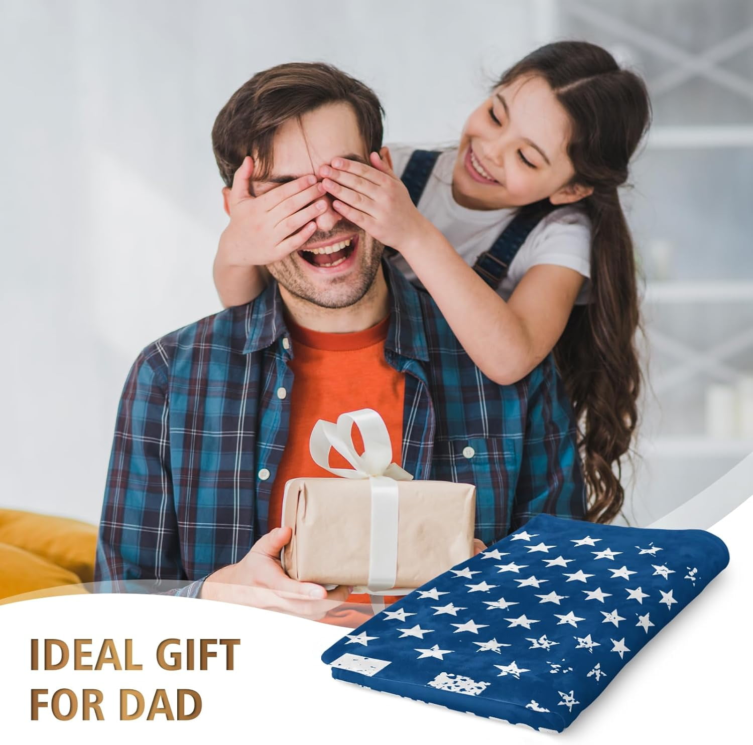 Birthday Gifts for Dad- Cool Flag Blanket with The Man The Myth The Legend- Dad Birthday Gift, Soft Blanket Throw for Bed Sofa Napping Camping