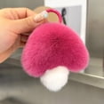thumbnail image 2 of Plush Mushroom Key Holder Colorful Plush Mushroom Keychain Fuzzy Faux Rabbit Fur Car Key Ring Holder Backpack Decoration Cute Diy Pendant for Birthday, 2 of 8