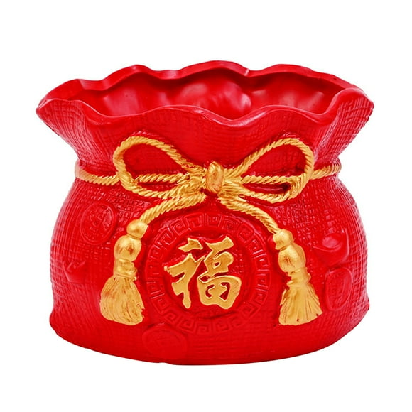 GOOHOCHY Maceta de cerámica para Año Nuevo, 1 unidad, color rojo