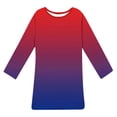 thumbnail image 5 of gakvbuo Long Sleeve Dress For Women Blouses Dressy Casual Tunic Dresses Women's Fall And Winter Oversized Loose Round Neck Short Sleeved Tie Printed Dress, 5 of 8