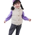 thumbnail image 6 of XIMIN Toddler's Corduroy Puffer Vest Stand Collar Zip Snap Button Sleeveless Jacket Winter Coat Baby Down Coat Thick Warm Coat Padded Quilted Vest Waistcoat, 6 of 6