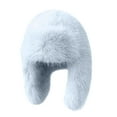thumbnail image 3 of QLEICOM Winter Hats for Women,Womens Hats,Women Faux Fur Trapper Hat In Luxurious Solid Color with Ear Flaps and Chin Strap for Secure Fits Plush Winter Hat Fashion for Skiing and Fashion Blue, 3 of 5