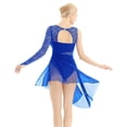 thumbnail image 2 of YONGHS Womens Lyrical Modern Contemporary Dance Dress Asymmetric Ballet Skirted Leotard Royal Blue XL, 2 of 7