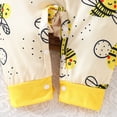thumbnail image 5 of Ulanda Newborn Baby Girl Clothes Fall Winter Outfits Infant Jumpsuit Letter Print Romper Coming Home Outfit 2Pcs Set (Yellow, 6-9 Months), 5 of 8