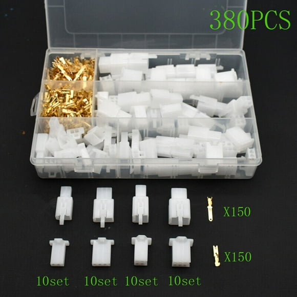 Automotive electrical male bus connector plug socket kit with brass terminals-
