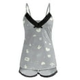 thumbnail image 5 of Hpapadks Pajama Sets for Women 2 Piece Valentine's Day V Neck Love Print Sleeveless Tank Tops Shorts Cozy Homewear Set Womens Pjs Grey S, 5 of 6