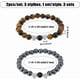 thumbnail image 2 of Juego de 3 pulseras de piedra natural con cuentas de corazón y 6 unidades, pulseras elásticas con cuentas redondas de vidrio y ojo de tigre, pulseras de amistad para parejas., 2 of 7